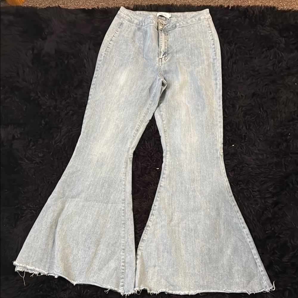 Rue21 Blue Flare Wide Leg Jeans Retro Style